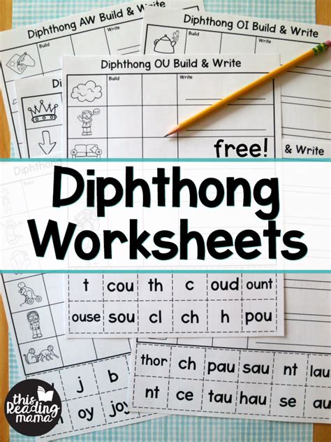Free interactive exercises to practice online or download as pdf to print. Diphthong Worksheets - Build & Write - This Reading Mama