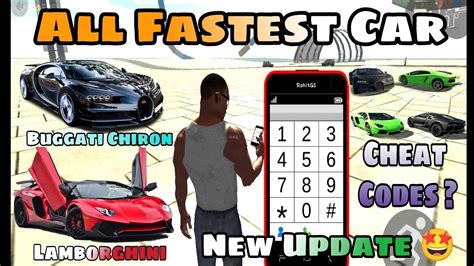 All Fastest Car Cheat Codes Buggati Chiron Lamborghini New Update