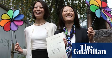 same sex couple receives japan s first partnership certificate world news the guardian