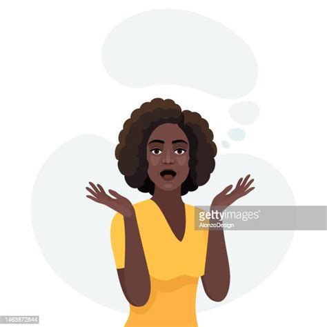 black woman thinking smiling high res illustrations getty images