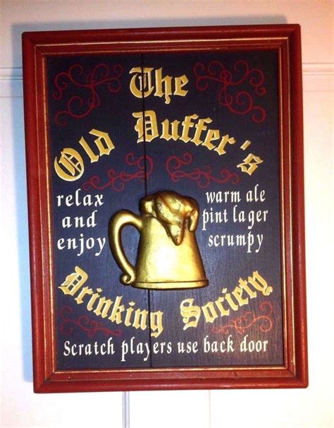 Pub Bar Sign The Old Duffers Drinking Society Solid Wood 17x 13x 1