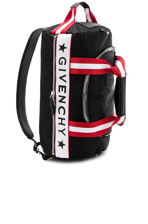 Givenchy Black And Red Logo Webbing Backpack In Blk Wht Red Modesens