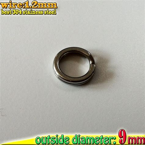 2017new 304 Stainless Steel Fishing Split Ring Sizewire 12mmod 9mm