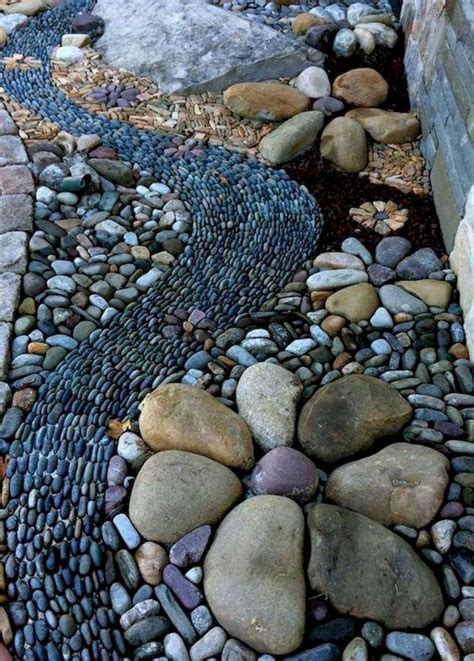 Landscaping with a dry stream and using river rock to accent your garden. 68+ BEST FRONT YARD ROCK GARDEN LANDSCAPING DECOR IDEAS ...