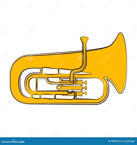 Isolated Tuba Sketch Musical Instrument Stock Vector Illustration Of