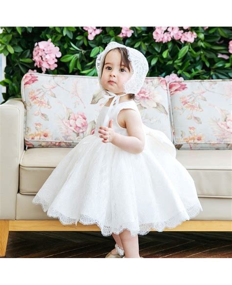 High End Puffy White Lace Flower Girl Dress Toddler Pageant Party Dress