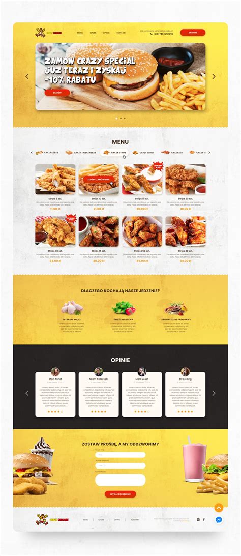 One Page Website, Food Website, Restaurant Website Design, Web Design