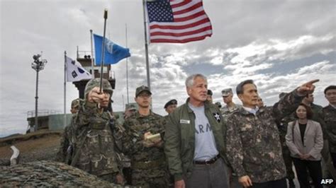 Chuck Hagel In South Korea For Military Talks Bbc News