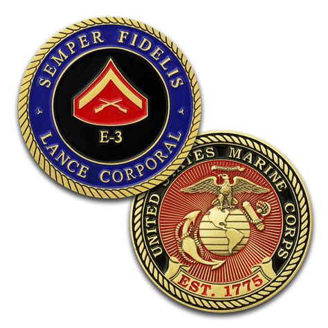 Marine Corps E3 Challenge Coin Usmc Lcpl Rank Military Coin Lance