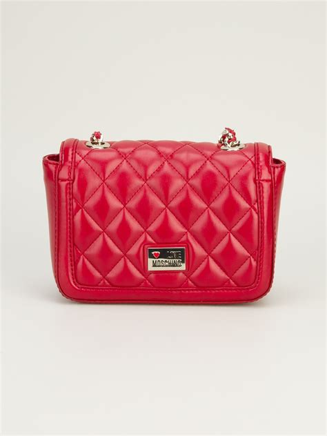 Love Moschino Quilted Shoulder Bag In Red Lyst