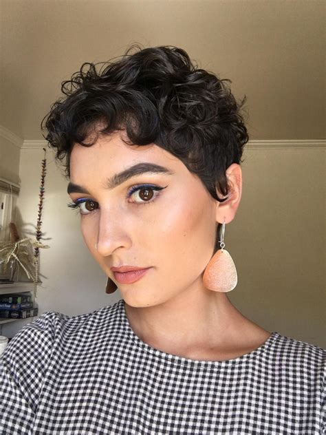 finally found a hairstylist who knows how to work with my curly pixie cut curlyhair pixie