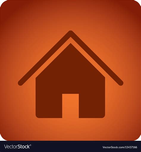 Orange Square Frame With Silhouette House Icon Vector Image