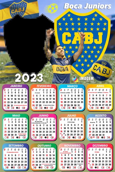 Calendário 2023 Boca Juniors Colar No Corel Draw Imagem Legal