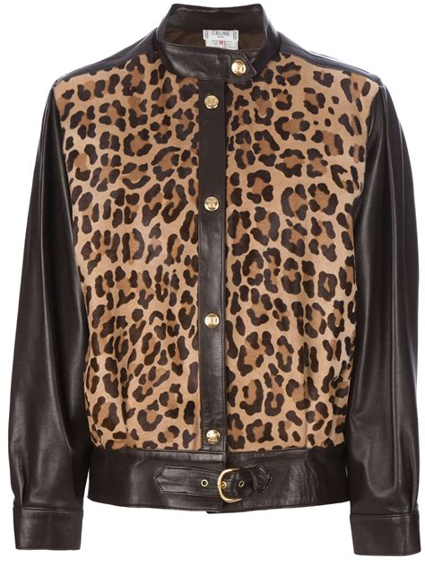 Céline Vintage Leopard Print Leather Jacket In Brown Leopard Lyst