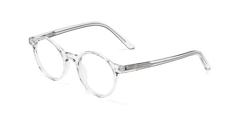 clear narrow acetate round eyeglasses 17519