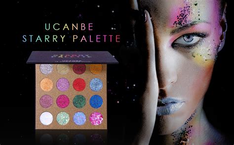 Ucanbe Pro Glitter Eyeshadow Palette Professional 16 Colors Chunky
