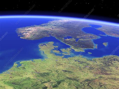 Scandinavia Satellite Artwork Stock Image C0156582 Science