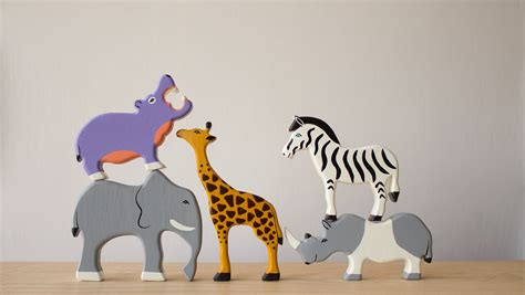 African Animals Toy Set Wooden Toys Toys For Toddler Etsy