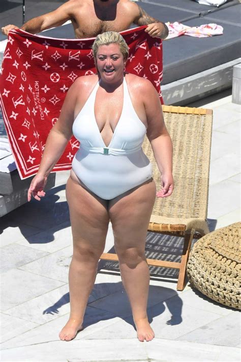 Gemma Collins In A White Swimsuit On The Beach In Mykonos 08042020 Lacelebsco
