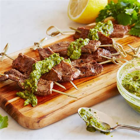 This beef tenderloin recipe is actually insanely easy to make, thanks to a marinade made up of ingredients you probably already let rest 5 to 10 minutes before slicing. Rosemary Beef Skewers with Chimichurri Dipping Sauce ...