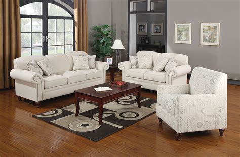 The Norah Traditional White Three Piece Living Room Set Available At