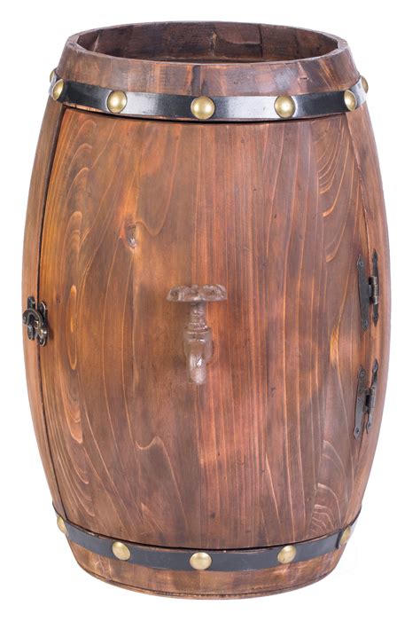 New Vintiquewise Wooden Barrel Shaped Vintage Decorative Wine Storage