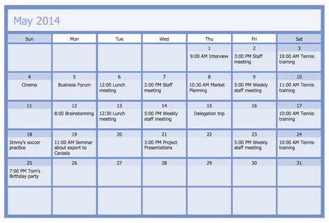 The app markets itself towards busy professionals, and it has a lot of interesting features that you won't find in basic calendar apps. Calendars Solution | ConceptDraw.com