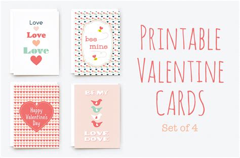Printable Valentine Cards ~ Card Templates On Creative Market