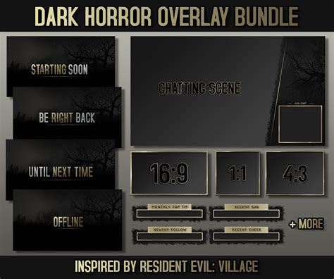Dark Horror Twitch Stream Overlay Package Inspired By Resident Etsy