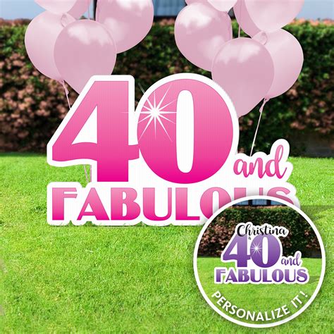 40 And Fabulous Birthday Lawn Sign 40th Birthday Yard Sign Etsy