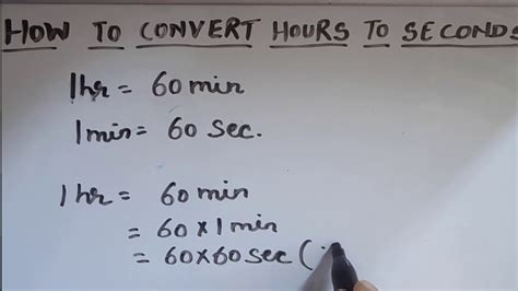 How To Convert Hours To Seconds Youtube