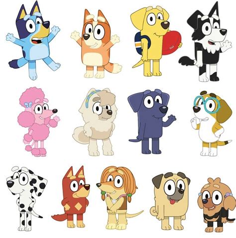 Bluey The Dog And Friends Cupcake Topper Kids Birthday Party Etsy