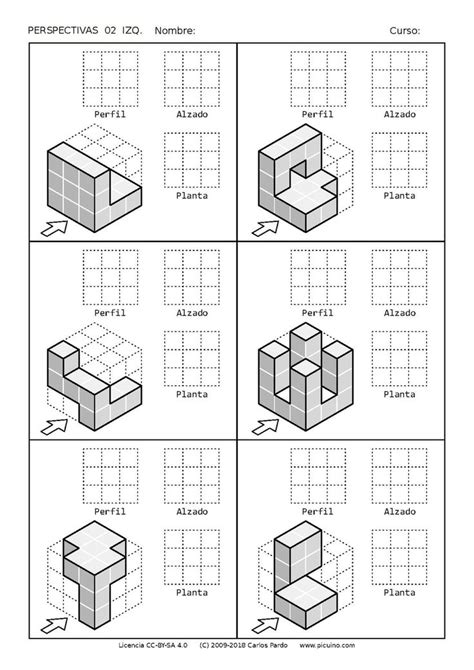 Ejercicios De Vistas Y Perspectivas Alzado Izquierdo Piezas Con
