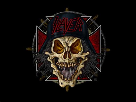 Metal Music Slayer Band Heavy Logo Metal Music Skull Slayer