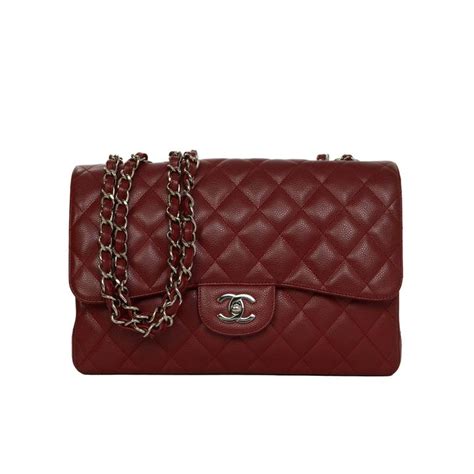 Chanel Red Quilted Caviar Jumbo Classic Flap Bag Shw For Sale At 1stdibs