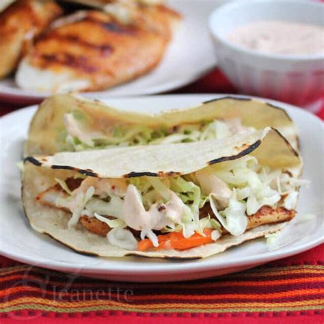Fish Tacos With Coleslaw And Chipotle Sauce Recipe Jeanettes Healthy