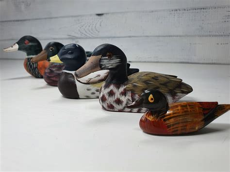 Collection of 5 Ducks Wooden DUCK DECOY Folk Art Hand Carved - Etsy UK