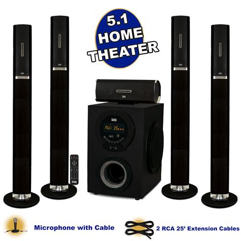Aat3002 Bluetooth 51 Tower Speaker System With Microphone And 2