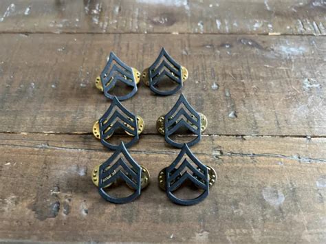 Nco Rank Insignia Military Black Metal Pin On Staff Sergeant 850