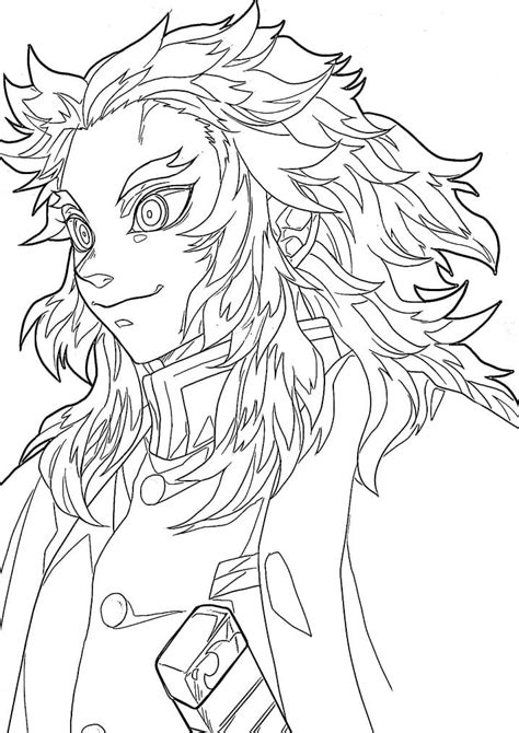 Kyojuro Rengoku From Demon Slayer Coloring Page Anime Coloring Pages
