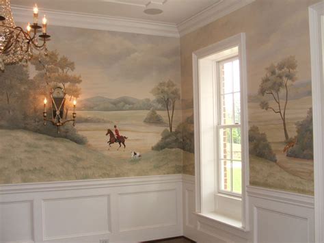 Wall murals are great for any room, even a bathroom! Hunters, Horses & Hounds V - Mural Idea in Columbia SC ...