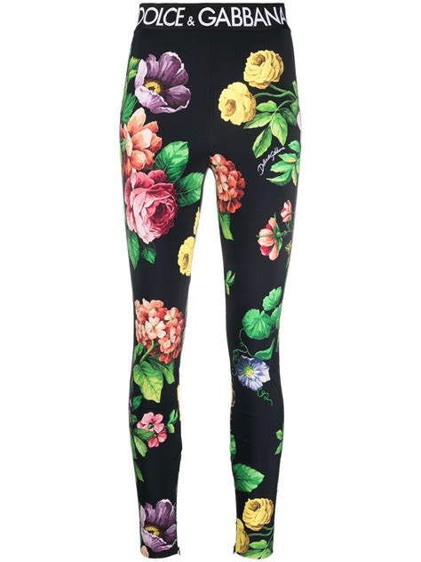 dolce and gabbana floral print leggings farfetch