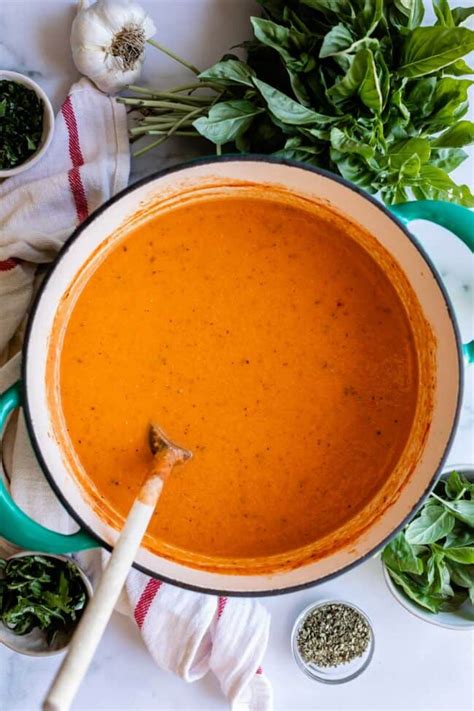 easy creamy tomato soup  minutes  food charlatan