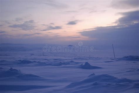 Polar Night In Winter Tundra North Siberia Stock Photo Image Of