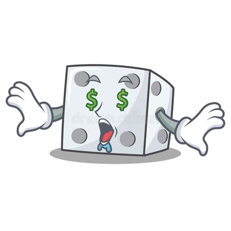Money Eye Dice Character Cartoon Style Stock Vector Illustration Of
