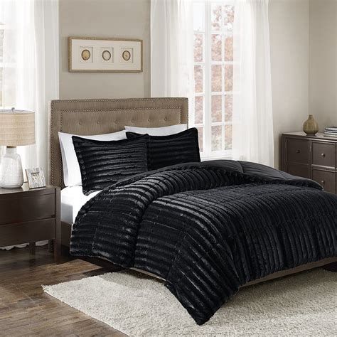 Madison Park Black Velvet Bed Set Comforter Sets Bed Comforter Sets