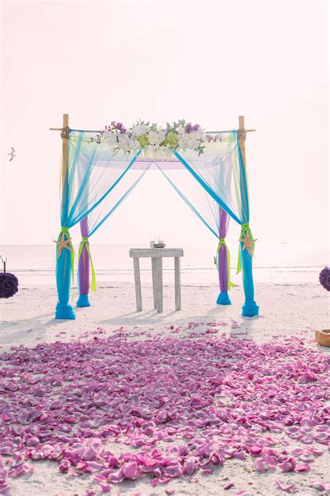 Turquoise Lime And Purple Beach Wedding Beach Wedding Purple