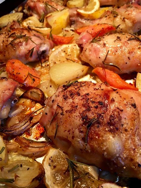 one pan roast chicken and vegetables tuscan style · just savor it recipe chicken roast