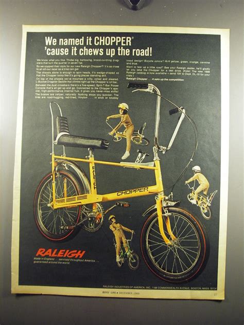 1969 Raleigh Chopper Bicycle Ad We Named It Chopper Cause It Chews