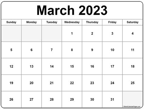 March 2023 Free Printable Calendar Printable Blank World